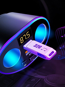 FM-модулятор трансмиттер автомобильный + разветвитель с Bluetooth TDS TS-CAF25